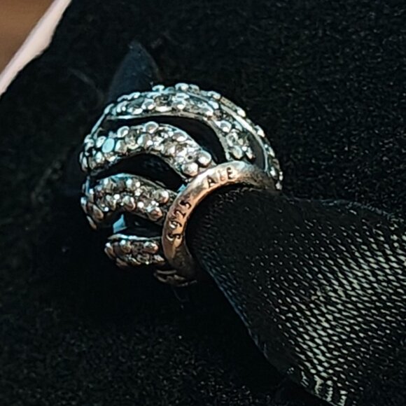 Authentic Pandora Retired Winter Wisp Bead with Clear Pave Zirconia - 791197CZ - Picture 3 of 5